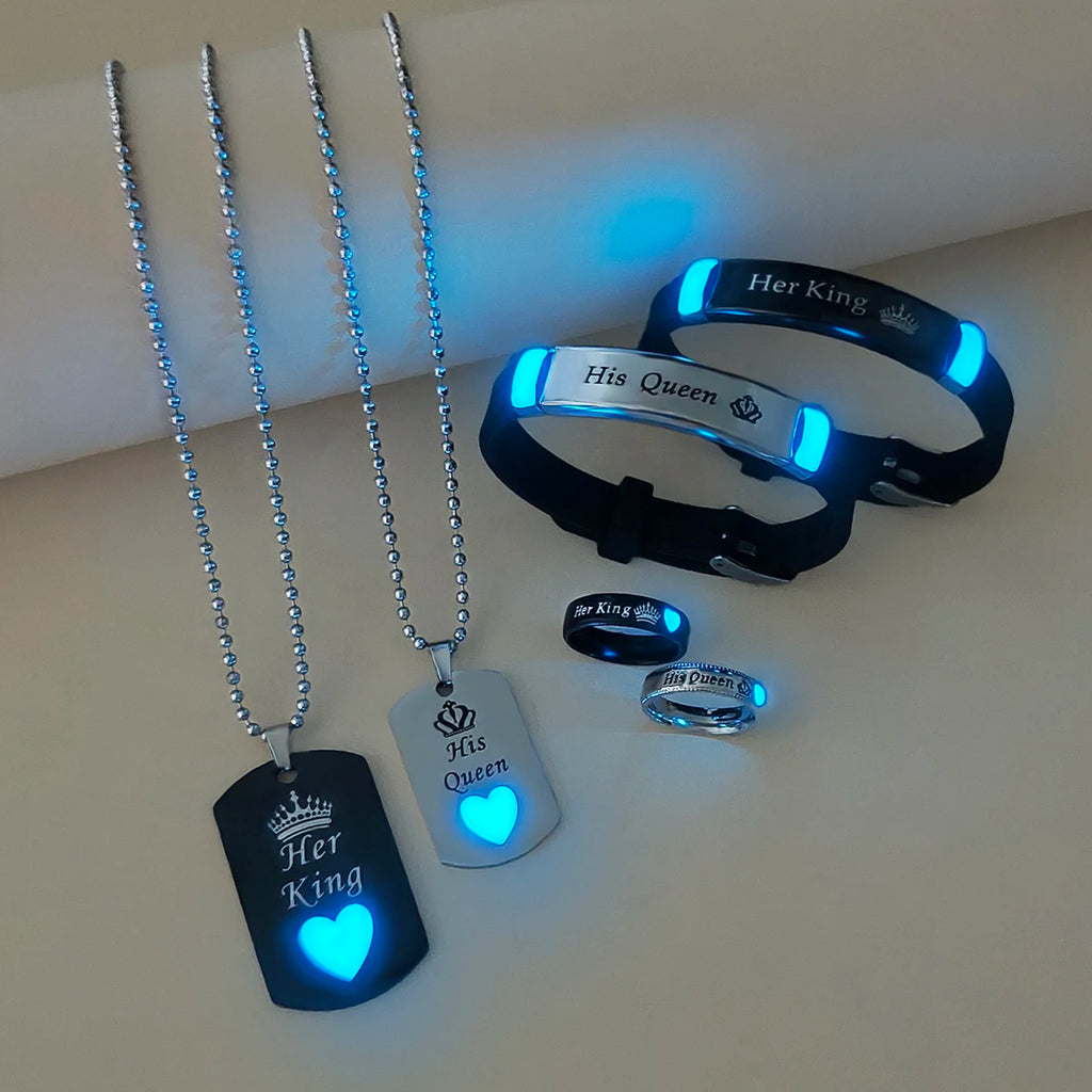 6-Piece Set Luminous Heart And Crown