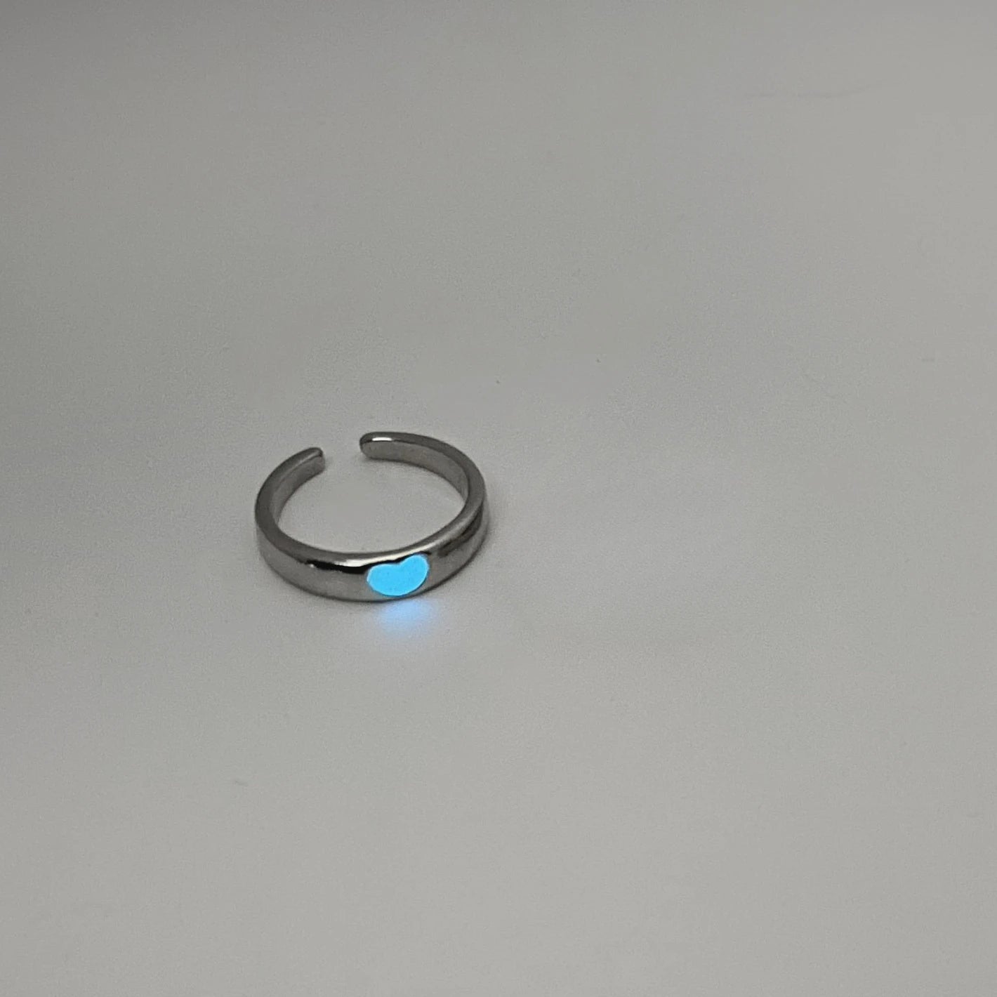 Blue Pink Luminous Ring For Couple Creative Love Heart
