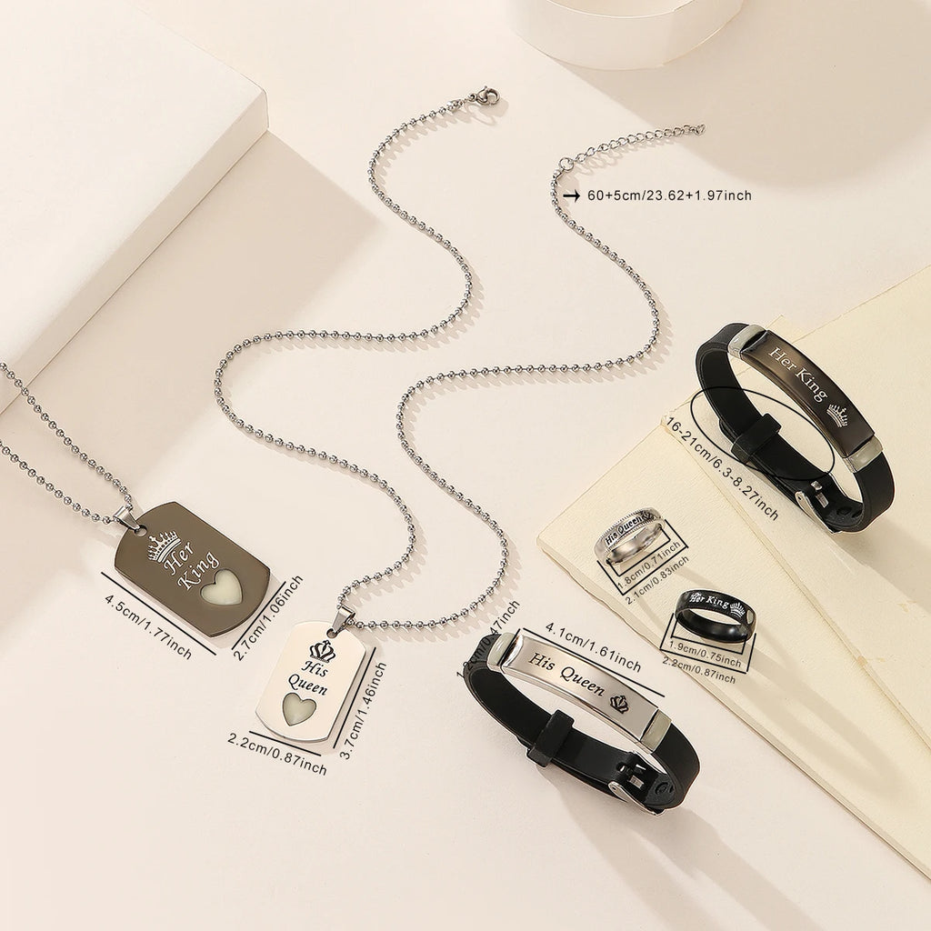 6-Piece Set Luminous Heart And Crown