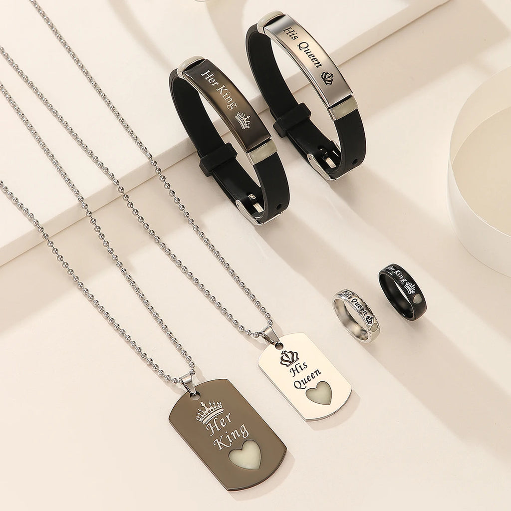 6-Piece Set Luminous Heart And Crown