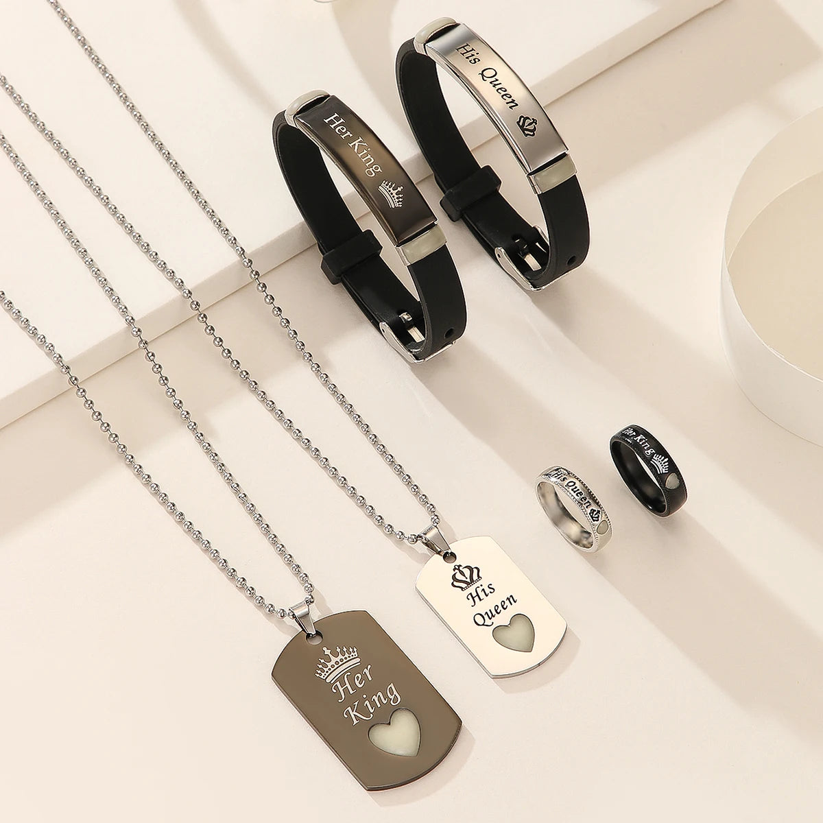 6-Piece Set Luminous Heart And Crown