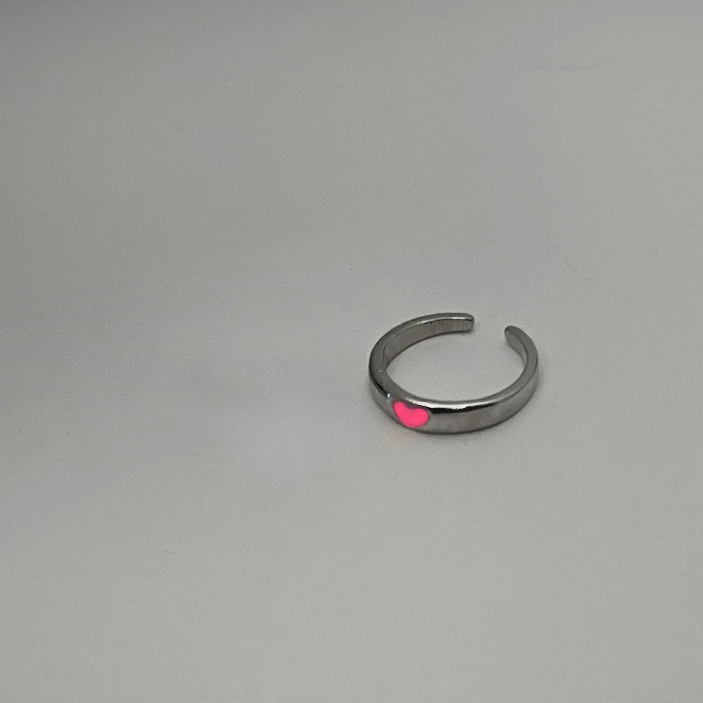 Blue Pink Luminous Ring For Couple Creative Love Heart