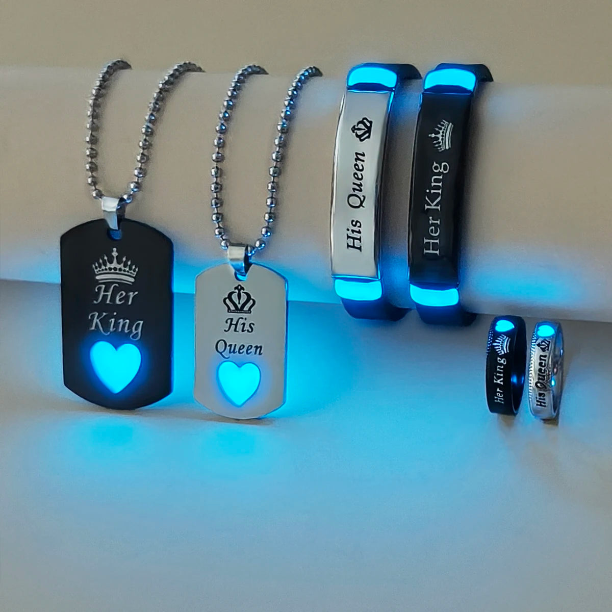 6-Piece Set Luminous Heart And Crown