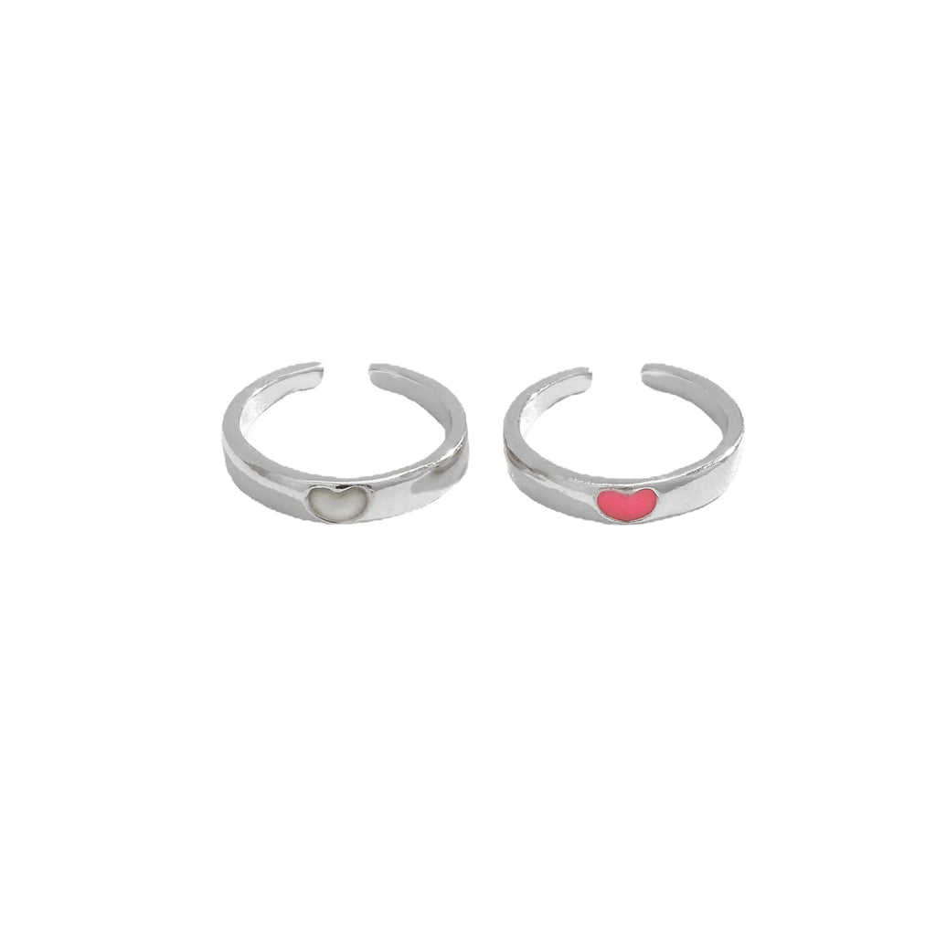 Blue Pink Luminous Ring For Couple Creative Love Heart